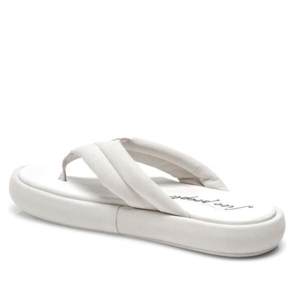 FREE PEOPLE Wonderland Leather Sandal Flip Flop,‎ Size 9.5, (39.5 EU) White, NWT - Picture 5 of 17